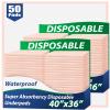 MKISS Extra Large Waterproof Bed Pads 40" x 36"(50 Count), Disposable Super Absorbent Heavy Duty Incontinence Underpads, Thicken Chucks Pads for Adults, Children, Babies, Elderly and Pets view 1