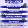 Lofux Magnesium Glycinate Gummies 400mg, Sugar Free Magnesium Gummies for Adults Women, Men, Chewable Supplement Gummy with L-Threonate, Vitamin D, B6, CoQ10 - for Calm, Sleep, Body Relaxation, 60 Ct view 3