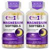 2 Pack High Absorption Magnesium Glycinate 400mg Softgels Supplement, Magnesium with Calcium - Highly Bioavailable - with Vitamin D3 & K2, for Sleep, Mood, Brain Support view 1