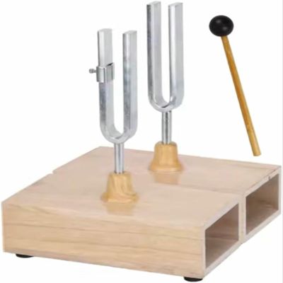 MNJVCFDS Alloy Tuning Fork 440HZ Virbration Resonance Tuning Fork Experimental kit with Tuning Fork Knocker and Wooden Resonance Box