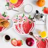 Vobumix Party Paper Napkin 100pcs Strawberry Shaped Disposable Napkin Cocktail Beverage Napkin Fruit Themed Party Serviettes Cocktail Napkins view 2