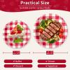 LIKAJON Red Gingham Paper Plates Disposable, 50 Pcs (25-9" & 25-7") view 2
