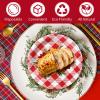 LIKAJON Red Gingham Paper Plates Disposable, 50 Pcs (25-9" & 25-7") view 4