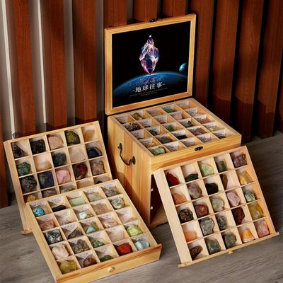 100 Natural Raw Crystals and Minerals Collection Gift Box Premium Healing Stones Set for Mindfulness, Energy Balancing, and Educational Display