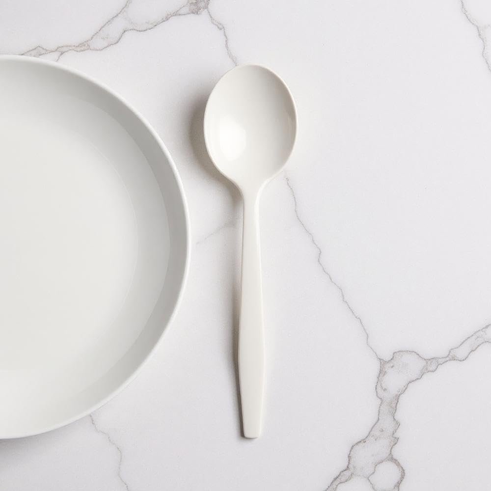 1000 Pack Heavy-Duty Disposable Plastic Spoons 5.5g, Bulk Disposable Spoons, Heat Resistant Disposable Spoons for Takeout Restaurants, Family Gatherings, Outdoor Events
