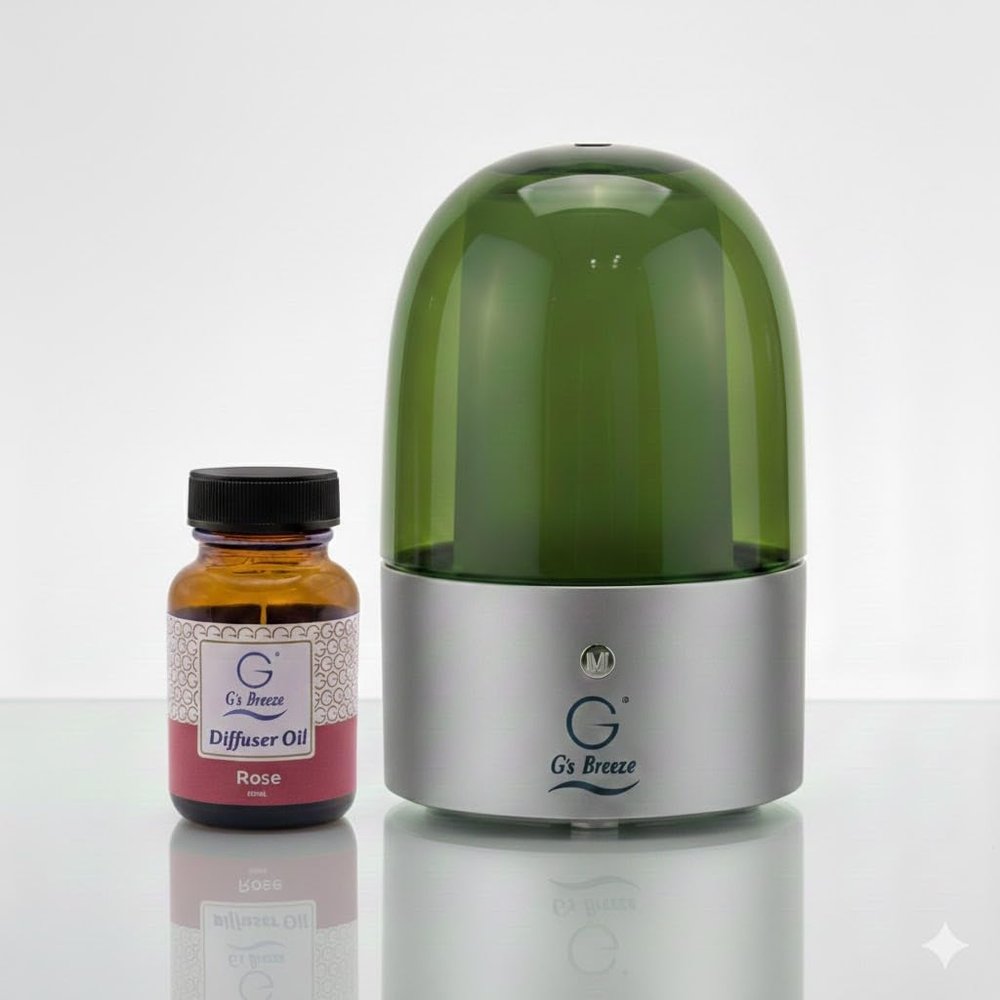 Gs Breeze Smart Diffuser with Refill Bluetooth & Wi-Fi App Control, Gradient LED Lighting, Adjustable Scent Intensity, Low Noise, 24 Hour Schedule, Aromatherapy Diffuser for Home & Office - Rose