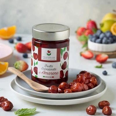 EMILIA FOOD LOVE | Sweet Preserved Sour Cherries - 0.7 lbs (320g) - Italian fruit