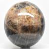 2.5" 365g Black Orange Moonstone Carved Sphere Polished Natural Sparkling Collectible Feldspar Gemstone Crystal Mineral Ball - Madagascar + Stand view 3