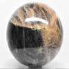 2.5" 365g Black Orange Moonstone Carved Sphere Polished Natural Sparkling Collectible Feldspar Gemstone Crystal Mineral Ball - Madagascar + Stand view 4