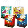 Hero Party Favor Bags with Handles and Labels, 16 Themed Favor Bags, 4 Styles, Ready-to-Use Holiday Party Favors for Baby Showers and Birthday Celebrations view 1