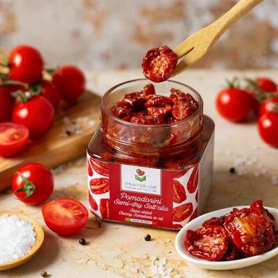 Italian Semi-Dry Cherry Tomatoes 7.8oz | Made in Italy | EMILIA FOOD LOVE Selected with love in Italy