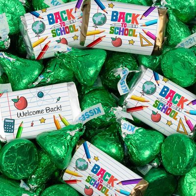 124 Pcs Back to School Candy Classroom Supplies Chocolate By Just Candy (1.52 lbs) - Green