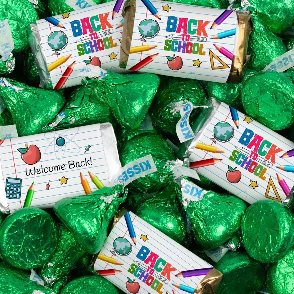 124 Pcs Back to School Candy Classroom Supplies Chocolate By Just Candy (1.52 lbs) - Green