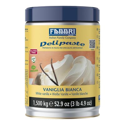 Fabbri Delipaste White Vanilla, Flavoring Compound for Gelato, Ice Cream, Soft Serve, Pastry and Confectionary - 1 Tin of 3.3 lb