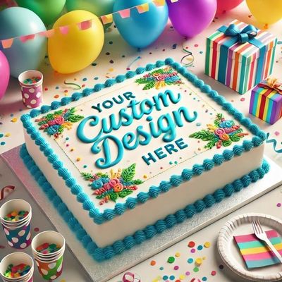 Custom Edible Cake Image Personalized Make Your Own Cake Toppers for Birthday Cake Topper Edible Image Cake Decorating Kit, Already Printed for Your Party - Fits an 8 Inch Round Cake