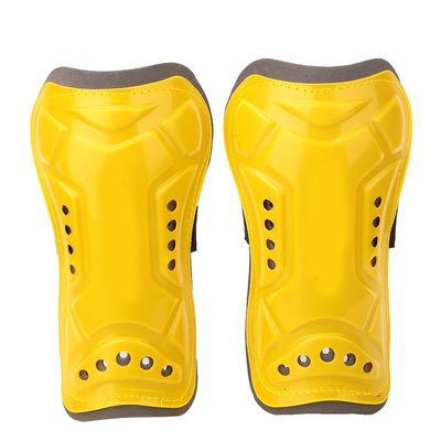 1 Pair Soccer Shin Guards Children Football Training Protection Pads with Buckle Strap (Yellow)