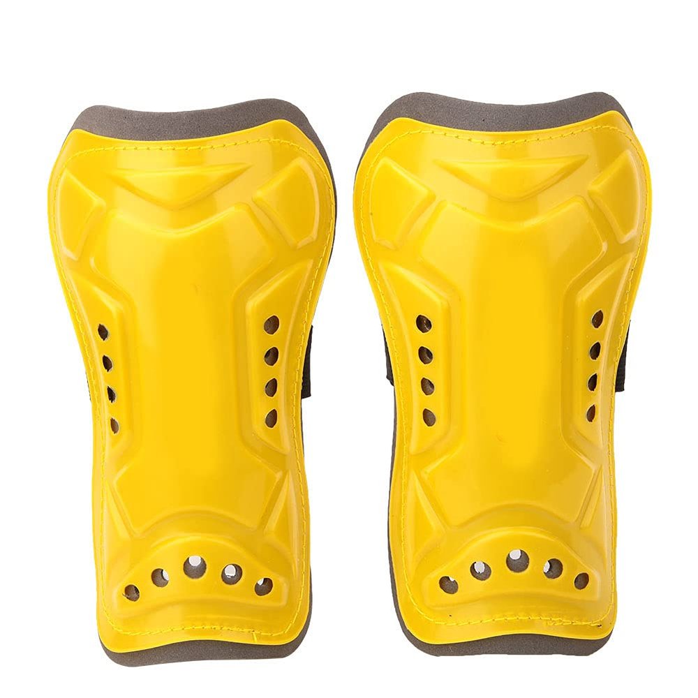 1 Pair Soccer Shin Guards Children Football Training Protection Pads with Buckle Strap (Yellow)