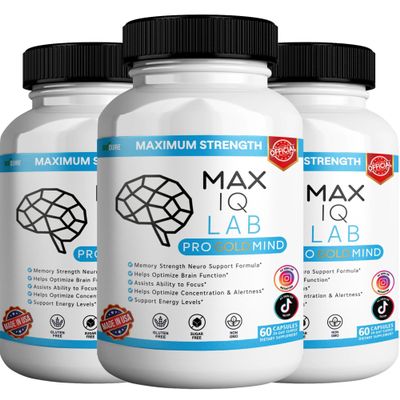 BIOQUIRE Max IQ Lab Pro Gold Mind Memory Support Supplement, 60 Capsules, Brain Function & Focus Formula with Vitamins & Minerals (3)