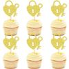 Ercadio 24 Pack Welcome Home Cupcake Toppers Glitter Sweet Home Cupcake Picks Key Lock Housewarming Cupcake Toppers New Home Theme Party Cake Decorations Supplies view 1