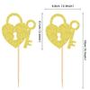 Ercadio 24 Pack Welcome Home Cupcake Toppers Glitter Sweet Home Cupcake Picks Key Lock Housewarming Cupcake Toppers New Home Theme Party Cake Decorations Supplies view 2