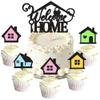 Ercadio 25 Pack Welcome Home Cupcake Toppers Glitter Home Sweet Home Cupcake Picks Colorful House Housewarming Cupcake Toppers New Home Theme Party Cake Decorations Supplies view 1