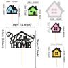 Ercadio 25 Pack Welcome Home Cupcake Toppers Glitter Home Sweet Home Cupcake Picks Colorful House Housewarming Cupcake Toppers New Home Theme Party Cake Decorations Supplies view 2