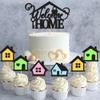 Ercadio 25 Pack Welcome Home Cupcake Toppers Glitter Home Sweet Home Cupcake Picks Colorful House Housewarming Cupcake Toppers New Home Theme Party Cake Decorations Supplies view 4