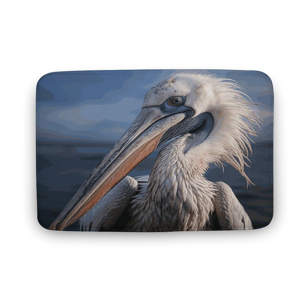 HEBVNJF Water Absorption Non-Slip Door Mat Soft Fluffy Rugs Realistic Pelican Bath Mat for Shower Bedroom