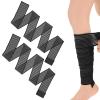 2 Pcs Hamstring & Thigh Calf Compression Sleeve Wraps, Adjustable Knee Lower Leg Calf Support Bandage Elastic Compression Sleeve for Men and Women Sport, Black view 1