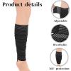 2 Pcs Hamstring & Thigh Calf Compression Sleeve Wraps, Adjustable Knee Lower Leg Calf Support Bandage Elastic Compression Sleeve for Men and Women Sport, Black view 3