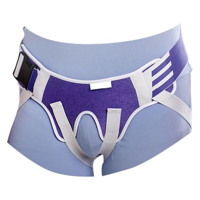 YZHUO Inguinal Hernia Support for Men & Women, Adjustable Groin Hernia Belt for Men with 4 Compression Pads, Groin Brace for Single/Double Inguinal, Purple(X-Large)