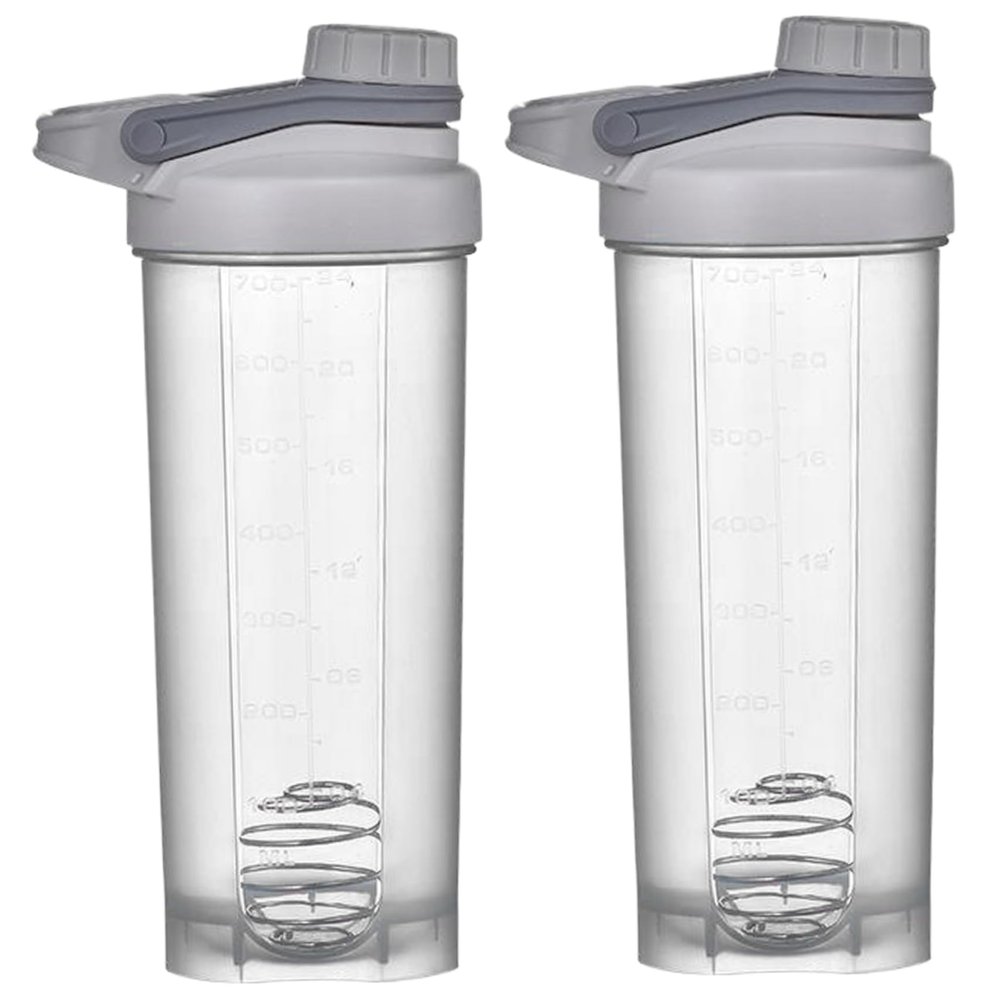 2Pcs Shaker Bottles for Protein Mixes, 700ml BPA & Phthalate-Free Shaker Bottle with Sturdy Screw Lid, Leakproof Cup for Protein Shakes & Pre Workout Powder Bottle