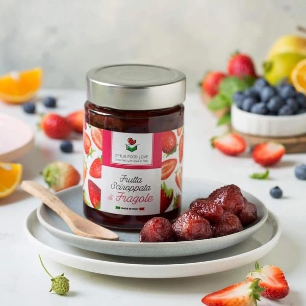 EMILIA FOOD LOVE | Sweet Preserved Strawberries - 0.7 lbs (320g) - Italian fruit