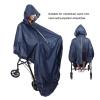 XYHTPP Reflective Strip Waterproof Rain Poncho for Wheelchair Mobility Large Wind Proof Cape Raincoat Cloak(Deep Blue) view 3