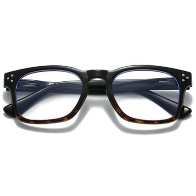 ALKAHE Stylish Rectangle Blue Light Blocking Reading Glasses for Women Men Plastic Anti Blue Readers Computer Eyeglasses Black Frame Glass 0