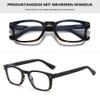 ALKAHE Stylish Rectangle Blue Light Blocking Reading Glasses for Women Men Plastic Anti Blue Readers Computer Eyeglasses Black Frame Glass 0 view 3