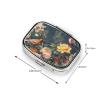 Flowers Birds Pill Box with Mirror, 2 Compartment Small Pill Case for Purse Or Pocket Mini Metal Pill Holder Travel Weekly Medicine Tablet Vitamin Holder Organizer Travel Gifts view 2
