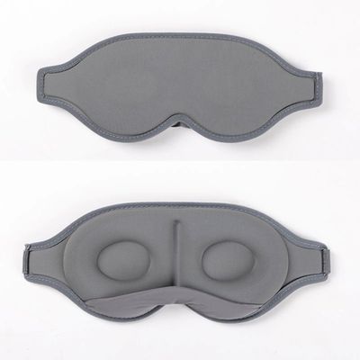 3D Contoured Sleep Mask, Memory Foam, Adjustable Strap, Ergonomic Design for Total Darkness (Grey)