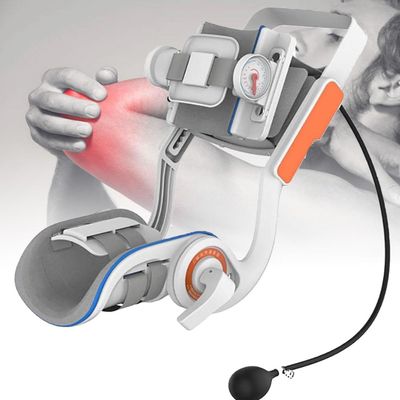 Adjustable Elbow Rehabilitation Device with Air Bag Pressurization & Angle Dial, Elbow Stretching Trainer for Stroke & Hemiplegia Patients, 15 to 150 Range