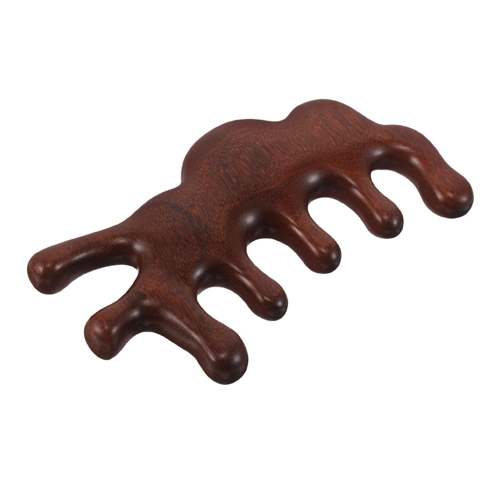 minkissy Sandalwood Massage Comb: Wide Tooth Wooden Comb for Scalp & Hair, Smooth & Rounded Tooth, Head Massage Tool, Gua Tool for Leg, Head, Arm, Neck, Light Brown, 4.52 x 2.36 x 0.66 Inch