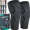 Modvel Compression Knee Brace for Women & Men - 2 Pack Knee Brace for Women Running Knee Pain, Knee Support Compression Sleeve, Workout Sports Knee Braces for Meniscus Tear ACL & Arthritis Pain Relief view 1