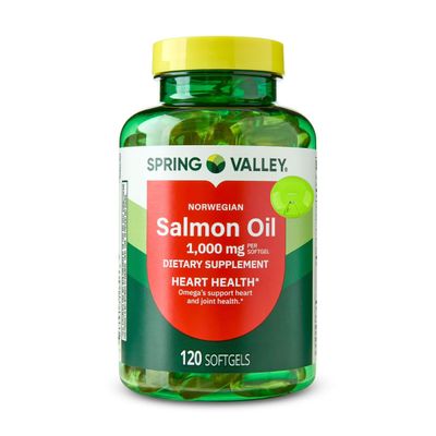SUREFECT Spring Valley Norwegian Salmon Oil 1000mg - 120 Softgels - Omega-3 EPA & DHA - Heart & Brain Support Organizer.