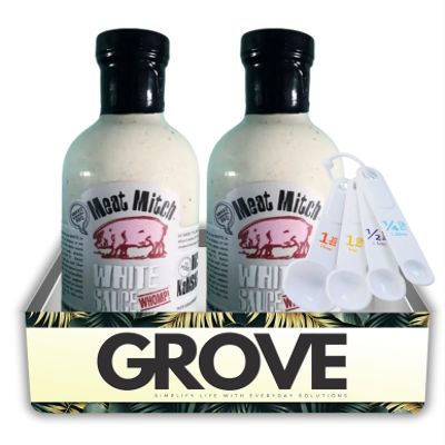 2x Meat Mitch White WHOMP BBQ Sauce 16.6 oz Bundle with Measuring Spoon Creamy Horseradish-Style Sauce with Cayenne, Lemon, and Brown Sugar Flavor Gift Set (2 Items)