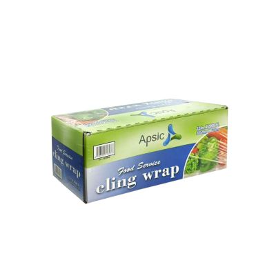 APSIC Clear Food Service Cling Wrap With Serrated Cutter 12" X 2000ft, Bpa-Free Standard Plastic Wrap for Restaurant, Home and Commercial Food Wrap