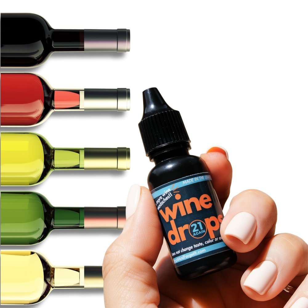 21 AGAIN Wine Drops | Sulfite and Tannin Neutralizer | Lab-Tested | Treats 50-100 Glasses | Made in The USA | Two-Pack
