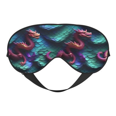 3D Magical Dragon Scales Pattern Print Silk Like Sleep Eye Mask Comfortable Blindfold Adjustable Soft Eye mask for Sleep