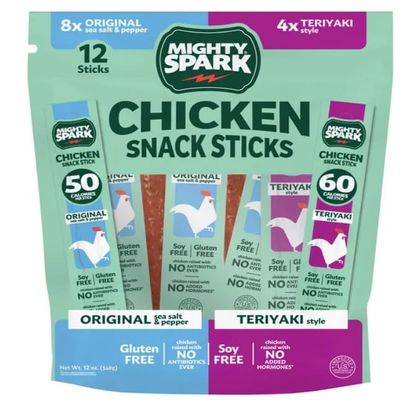 Mighty Spark Teriyaki Chicken Stick Variety, 12-count