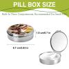 Custom Pill Box Organizer Travel With Photo,Logo,Text Personalized Metal Medicine Pill Case Waterproof Tablet Vitamin Holder Organizer for Purse Pocket Travel Gifts with Mirror&Key Rings 3 Compartment view 4