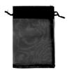 100 pcs 8x10cm black organza solid color wedding candy packaging bag drawstring gift bag solid color mesh candy bag view 1