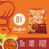 Genius Gourmet Protein Puffs - Buffalo Flavored High Protein Snacks for Adults & Kids- Zero Added Sugar, Gluten Free & GMO Free - On the Go Spicy Savory Snacks - 8 Ct view 3